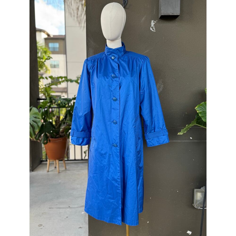 Vintage Fleet Street Royal Blue Raincoat Trench Coat 6 Quilted Insulated Liner
